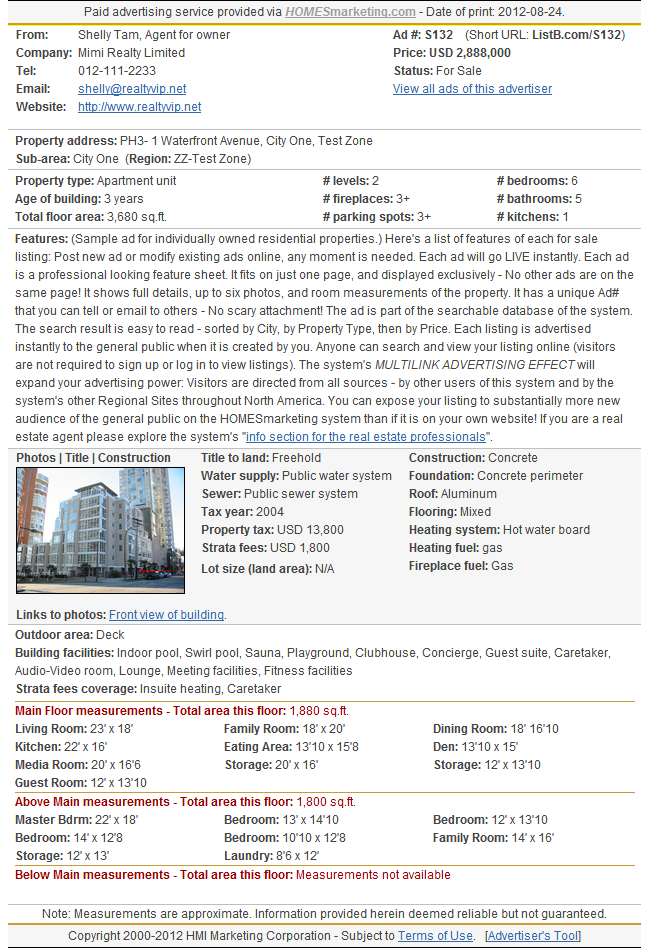 Click to view the sample ad